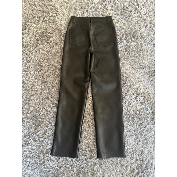 Wilfred Pants Womens Size 0 High Rise Vegan Leather Straight Leg Faux PU Aritzia - Picture 3 of 10